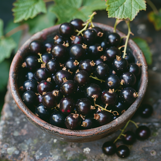 In diesem Rezept für Cassis-Eis werden schwarze Johannisbeeren verwendet, die besonders reich an Vitamin C sind.