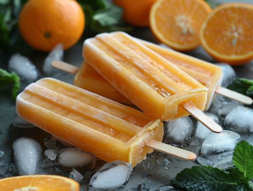 Capri-Eis oder Orangen-Eis am Stiel schmeckt erfrischend und ist sehr leicht zu Hause herzustellen.