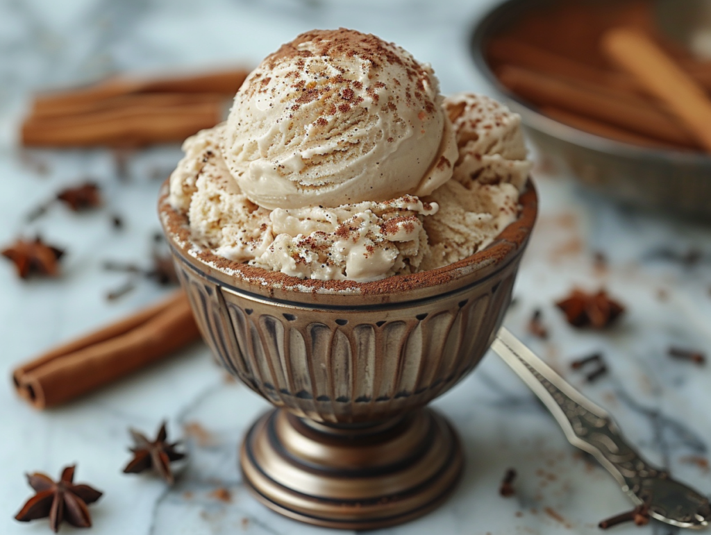 Zimt-Eis bringt Weihnachtsfeeling in den Becher. In der Low-Carb Variante besonders kaloriensparend.